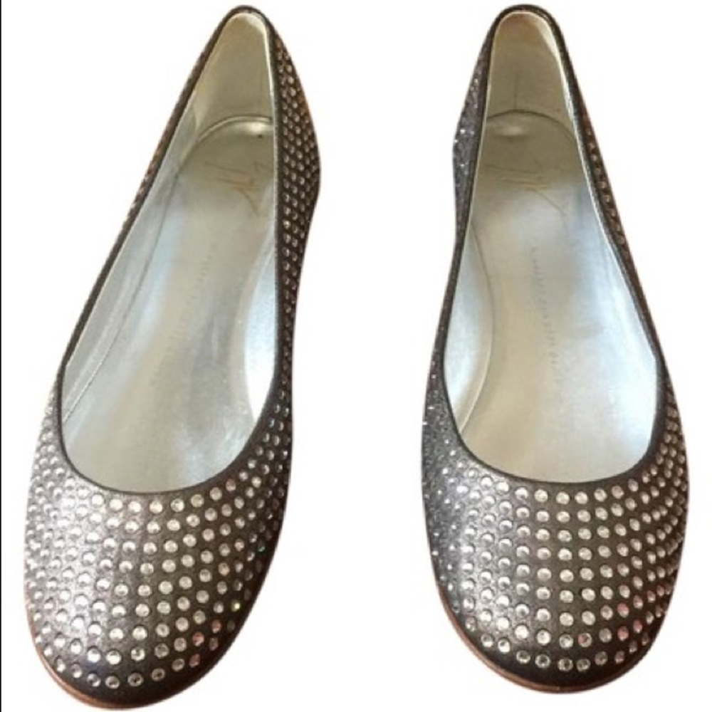 Giuseppe Zanotti Swarovski Cipria Ballet Flats